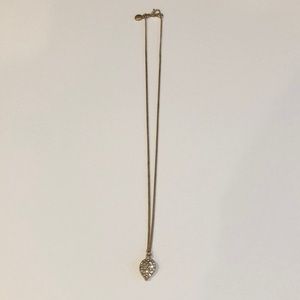 J.CREW | pave leaf gold necklace 18”/44cm